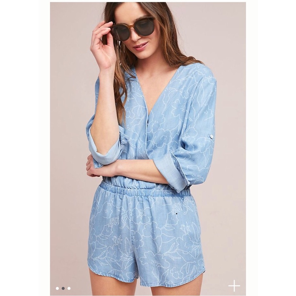 Cloth & Stone Chambray Romper from Anthropologie